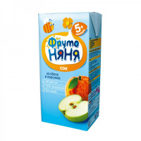 Сок ФрутоНяня 0,200 яблоко персик без сахара с 5 мес.