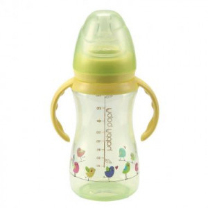 Happy Baby Бутылочка для кормления с силиконовой соской и ручками 240мл DRINK UP 10006 Благодаря специальным удобным ручкам ребенок учится держать бутылочку