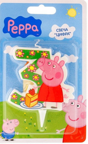 Свеча цифра Peppa Pig №3 
