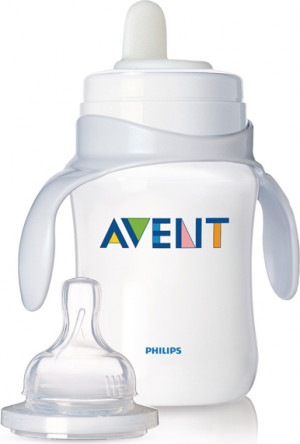 Бутылочка  для кормления AVENT (АВЕНТ) 125мл 86111 Обучающий набор "От бутылочки к чашке" (SCF625/01)