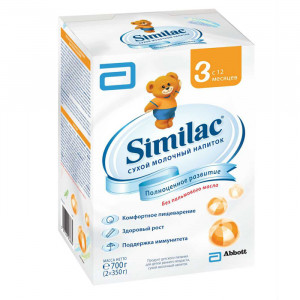 Детская молочная смесь Similac 3 700 г Детская молочная смесь с пребиотиками для кормления детей с 12 мес.