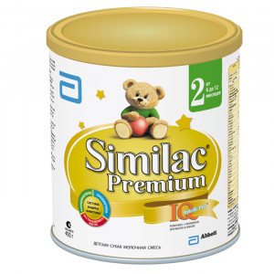 Детская молочная смесь Similac Premium 2 400 г с 6-12 мес. Детская молочная смесь с пребиотиками для искусственного вскармливания детей с рождения до 6 мес.