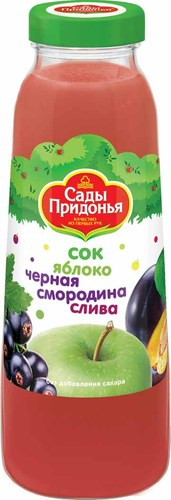 Сок Сады Придонья 0.300 яблоко черная смородина и слива с 8мес. 