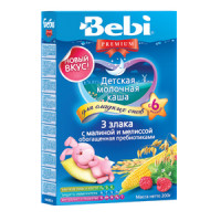Каша Беби Premium 3 злака малина с мелиссой и пребиотиками  для сладких снов с 6 мес. 200 г