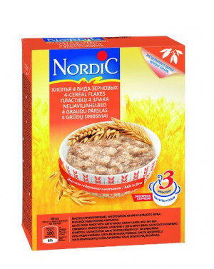 Каша Nordic 4 злака хлопья 600 гр. б/мол. Для малышей с 12 мес.