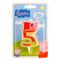 Свеча цифра Peppa Pig №5