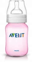 Бутылочка для кормления AVENT (АВЕНТ) розовая 260мл 81450