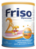 Детская молочная смесь Friso Фрисолак 2 Gold 400 г с 6-12 мес.