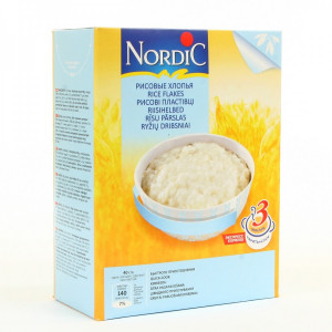 Каша Nordic рисовые хлопья 800 гр. б/мол. Возраст: 12 мес.
