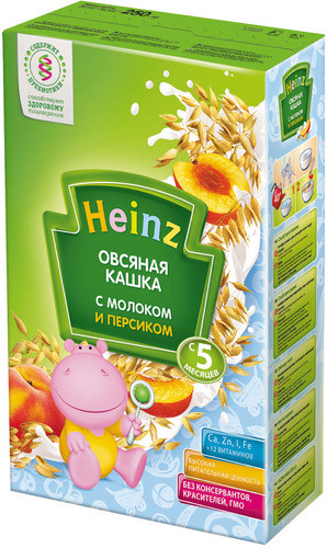 Каша Хайнц  0.250 Овсяная с молоком и  персиком с 5 мес 