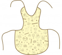 Фартук Inseense защитный с ПВХ покрытием, желтый с рисунком, 36х38 см