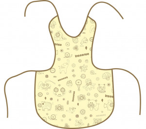 Фартук Inseense защитный с ПВХ покрытием, желтый с рисунком, 36х38 см Фартук Inseense защитный с ПВХ покрытием приятного желтого цвета защитит одежду от пятен и загрязнений.