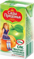 Сок Сады Придонья 0.125 яблоко абрикос с мякотью с 5 мес.